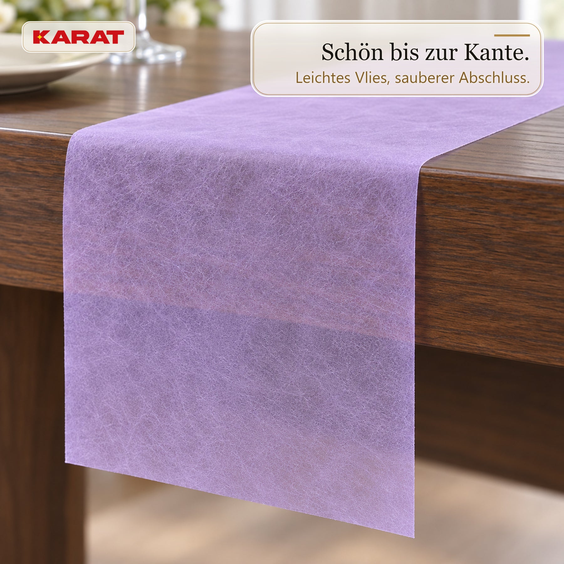 Tischläufer | Grace | Mattes Dekovlies aus PET-Fasern | 30 cm x 25 m Rolle | 16 Farben