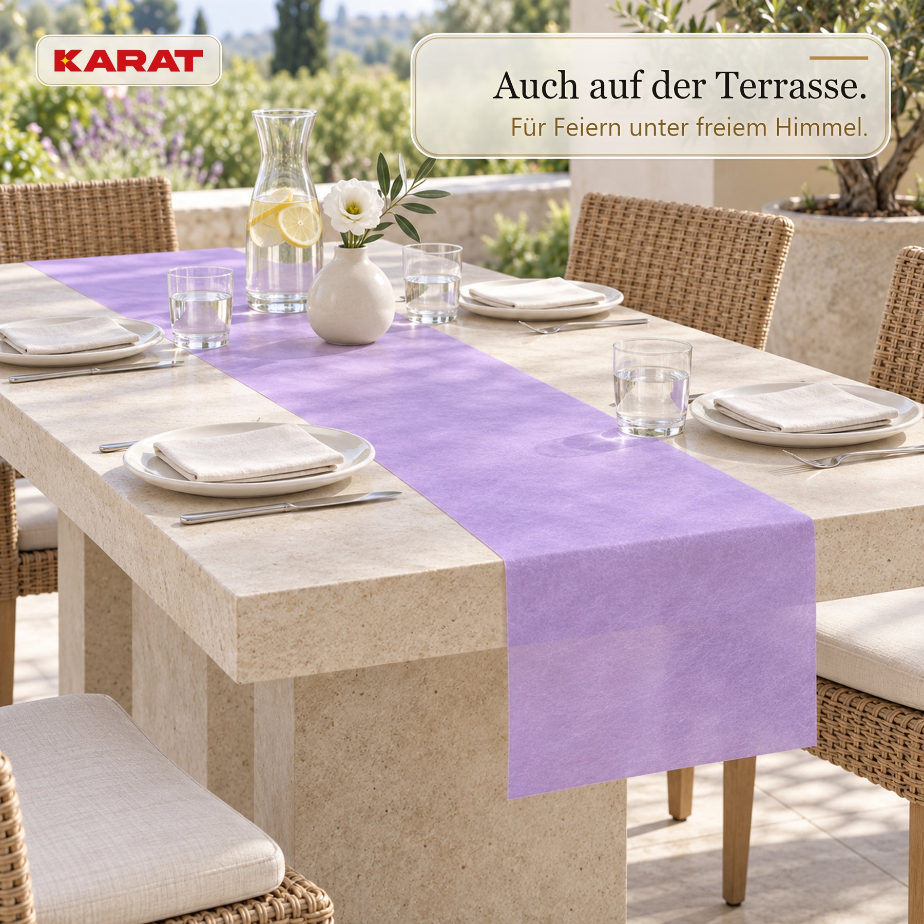 Tischläufer | Grace | Mattes Dekovlies aus PET-Fasern | 30 cm x 25 m Rolle | 16 Farben