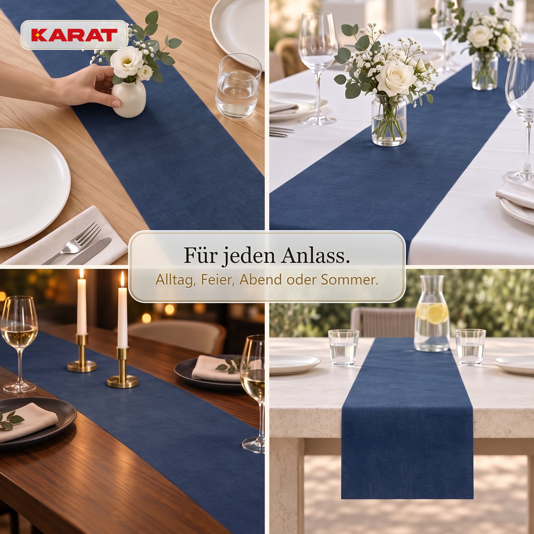 Tischläufer | Grace | Mattes Dekovlies aus PET-Fasern | 30 cm x 25 m Rolle | 16 Farben