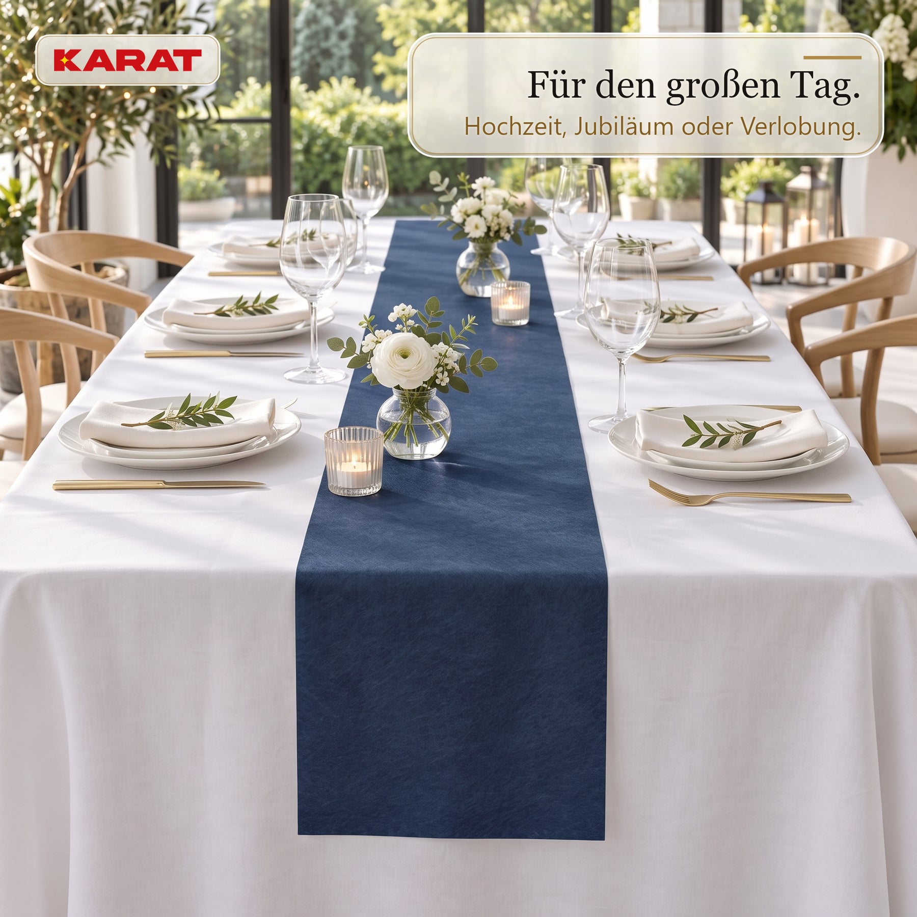 Tischläufer | Grace | Mattes Dekovlies aus PET-Fasern | 30 cm x 25 m Rolle | 16 Farben