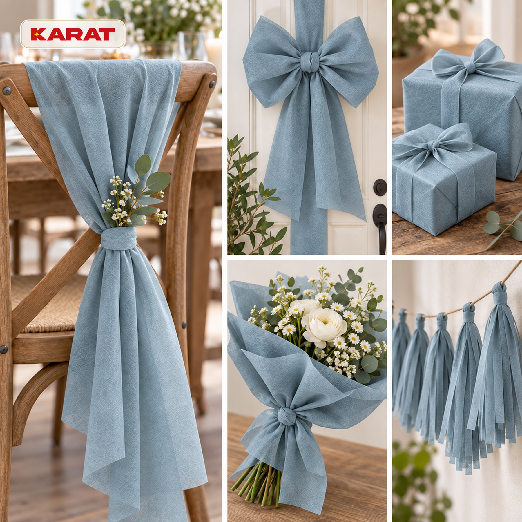 Tischläufer | Grace | Mattes Dekovlies aus PET-Fasern | 30 cm x 25 m Rolle | 16 Farben