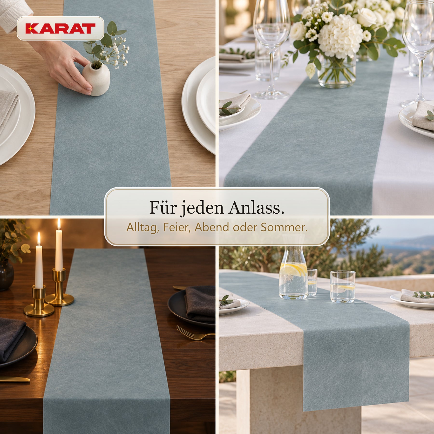Tischläufer | Grace | Mattes Dekovlies aus PET-Fasern | 30 cm x 25 m Rolle | 16 Farben