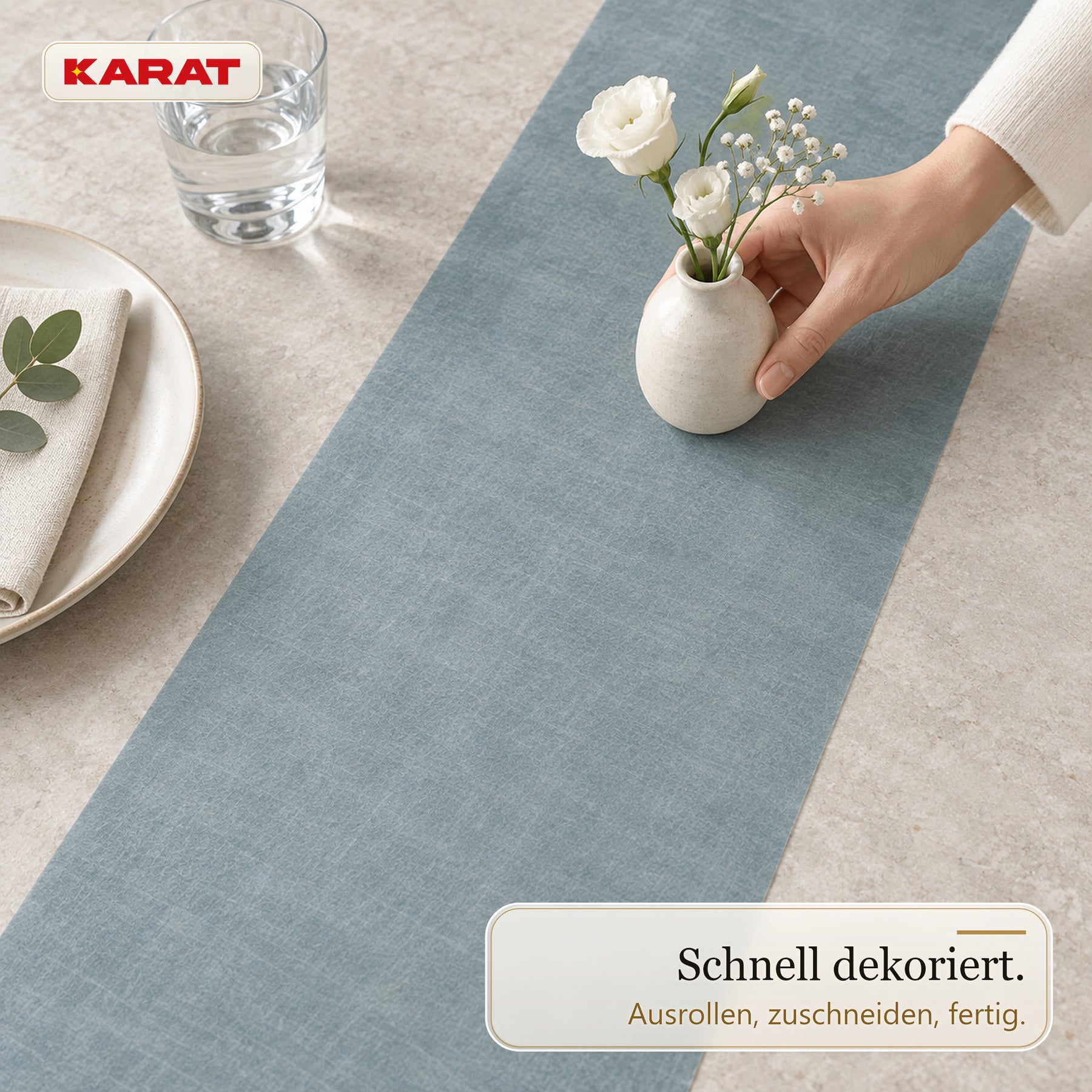 Tischläufer | Grace | Mattes Dekovlies aus PET-Fasern | 30 cm x 25 m Rolle | 16 Farben