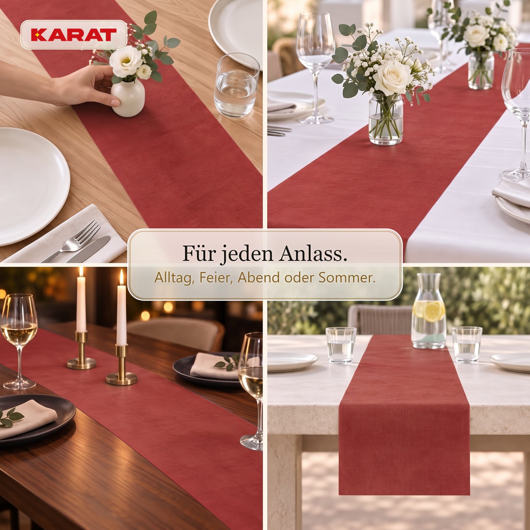 Tischläufer | Grace | Mattes Dekovlies aus PET-Fasern | 30 cm x 25 m Rolle | 16 Farben
