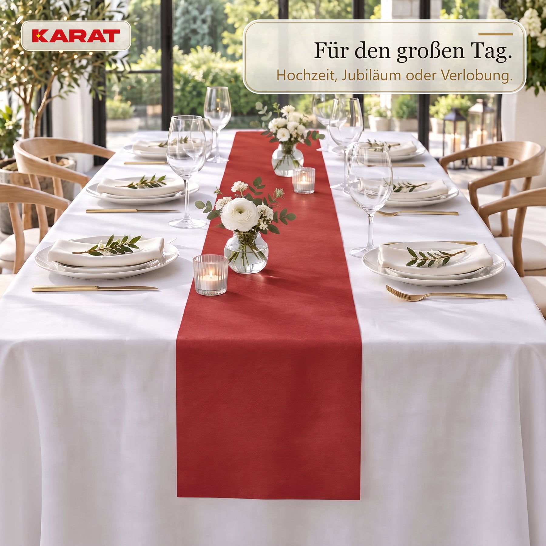 Tischläufer | Grace | Mattes Dekovlies aus PET-Fasern | 30 cm x 25 m Rolle | 16 Farben