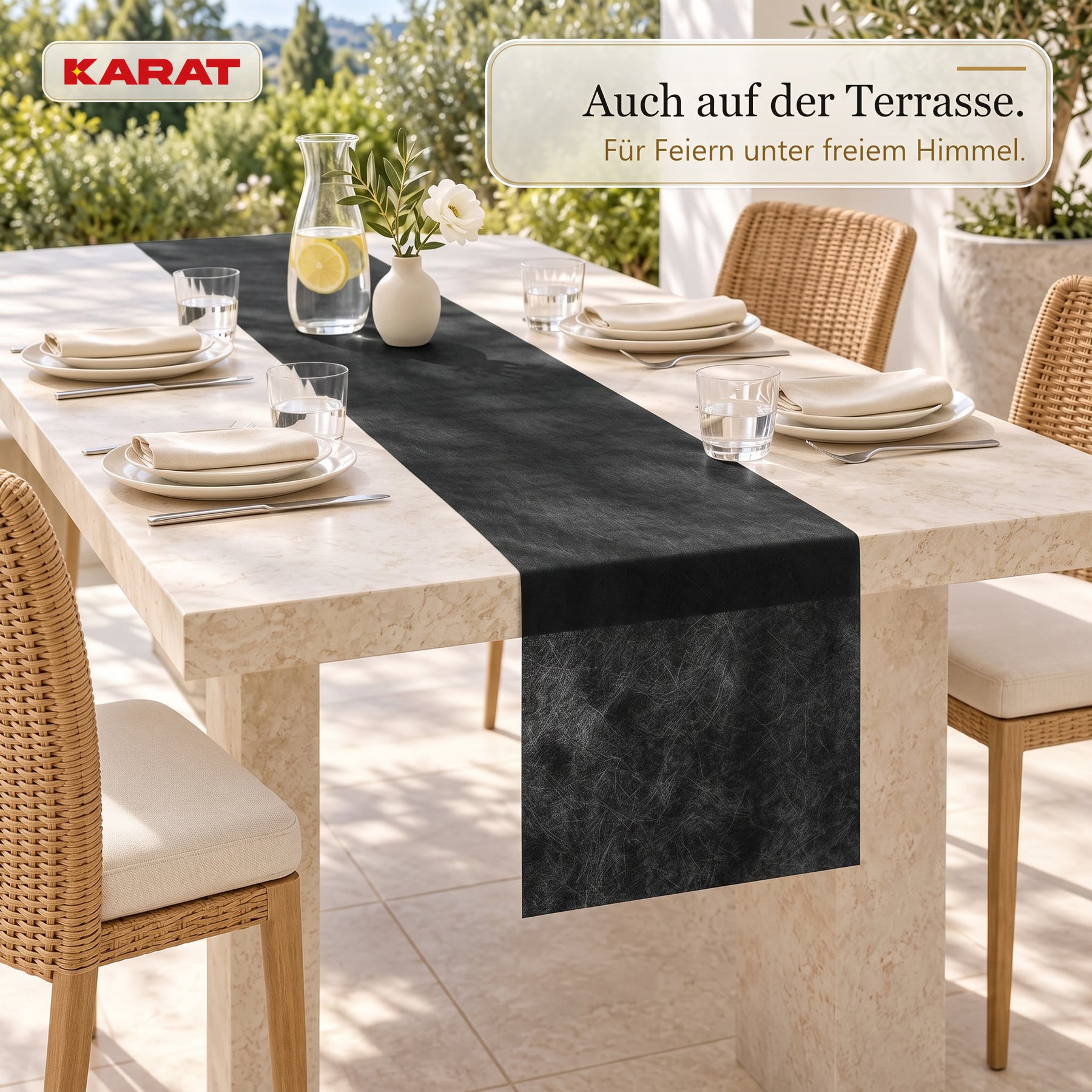 Tischläufer | Grace | Mattes Dekovlies aus PET-Fasern | 30 cm x 25 m Rolle | 16 Farben