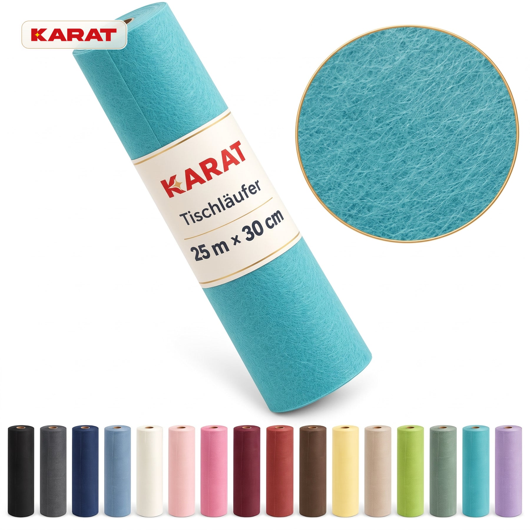 Tischläufer | Grace | Mattes Dekovlies aus PET-Fasern | 30 cm x 25 m Rolle | 16 Farben