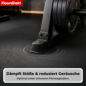 Gummi Steckmatte | Robuste Bodenschutzmatte für Fitnessgeräte & Arbeitsbereiche | 50 x 50 cm