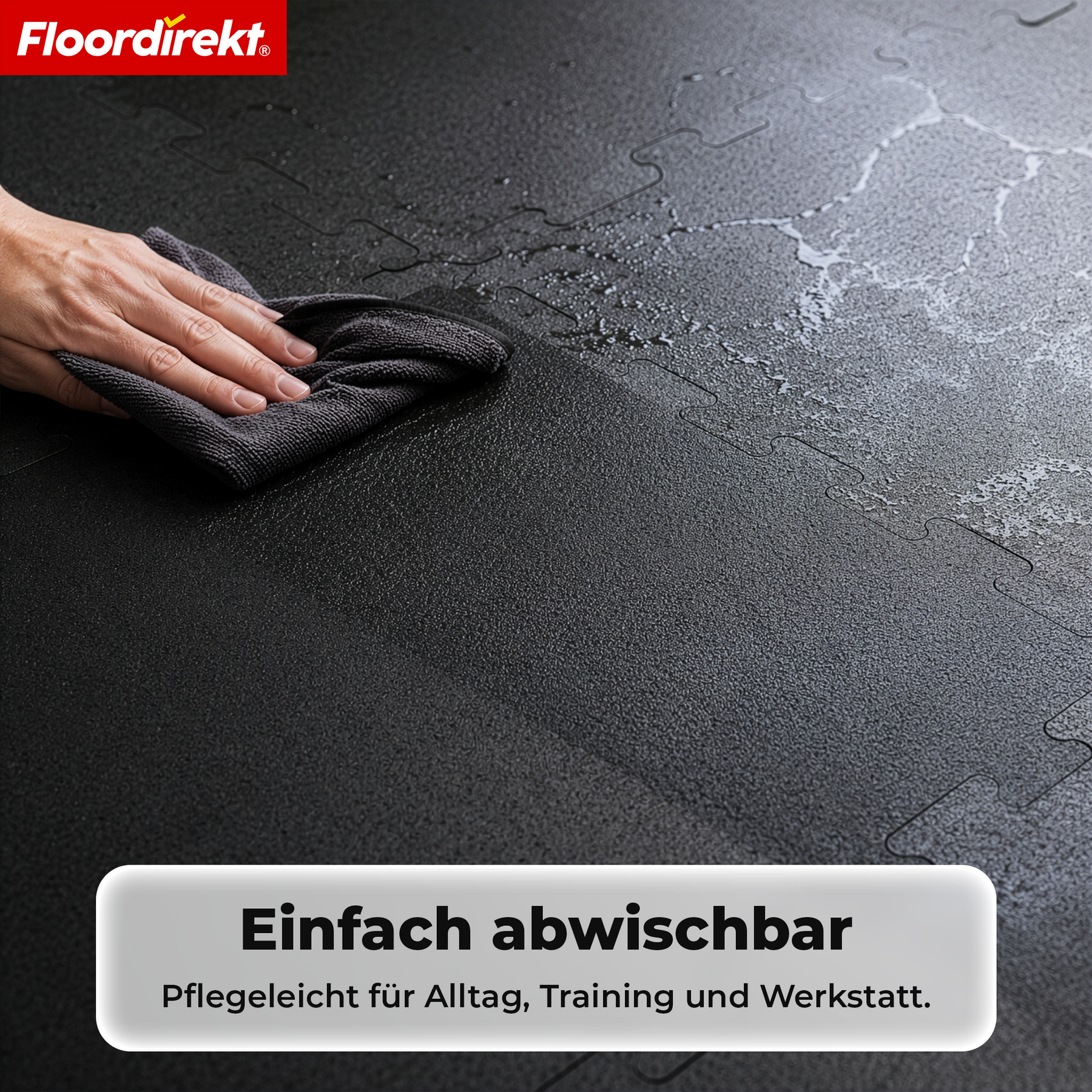 Gummi Steckmatte | Robuste Bodenschutzmatte für Fitnessgeräte & Arbeitsbereiche | 50 x 50 cm