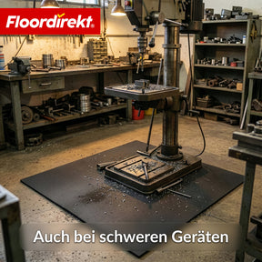 Bodenschutzmatte | 100 x 100 cm 10 mm | Gummimatte für Fitnessgeräte & schwere Geräte