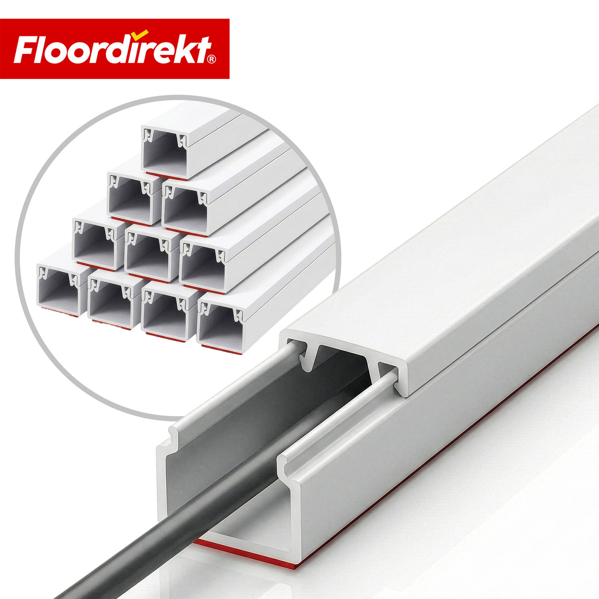 Kabelkanal | Oskar | Selbstklebende Kabelleiste 10 x 1 m | Kabelabdeckung Weiß für TV, Wand & Schreibtisch