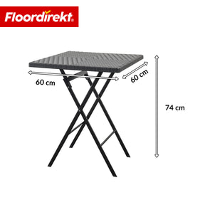 Klapptisch | Kobe | Schwarzer Gartentisch klappbar in Rattan-Optik | 60 × 60 cm