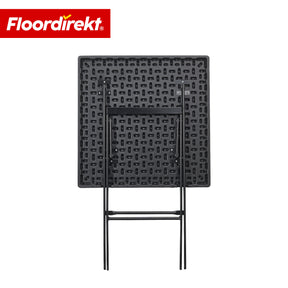 Klapptisch | Kobe | Schwarzer Gartentisch klappbar in Rattan-Optik | 60 × 60 cm