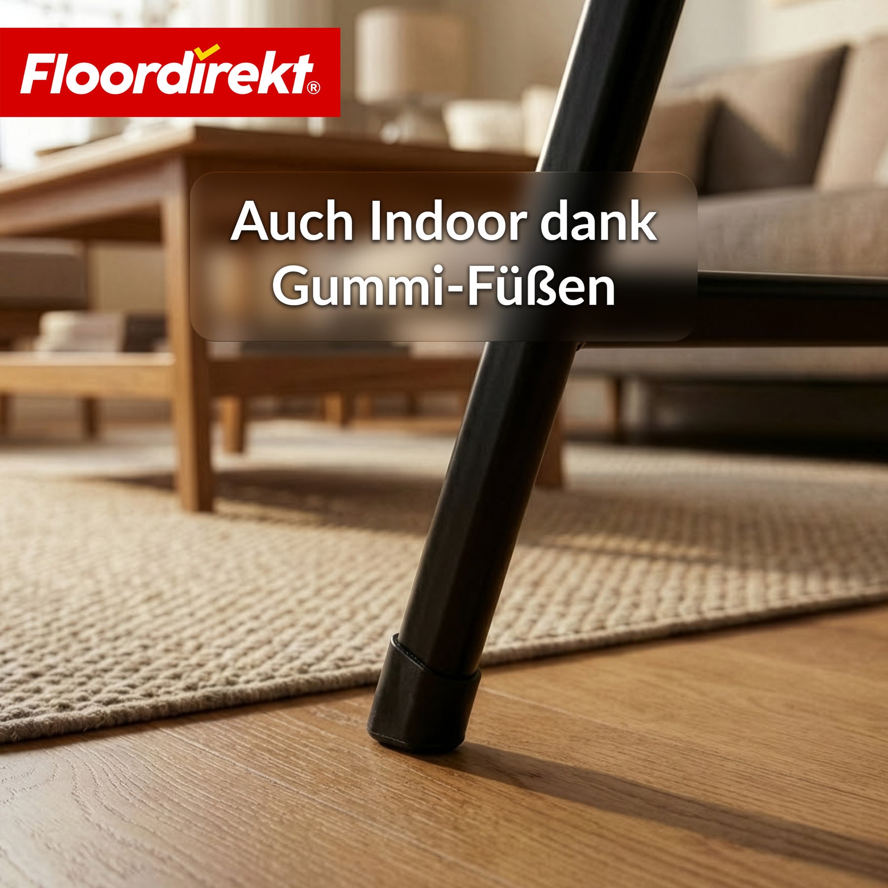 Klapptisch | Kobe | Schwarzer Gartentisch klappbar in Rattan-Optik | 60 × 60 cm