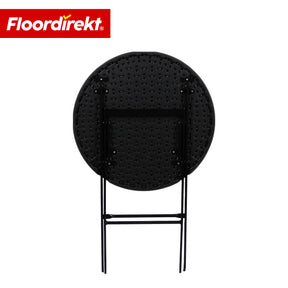 Klapptisch | Toyama | Runder, klappbarer Gartentisch in Rattan-Optik, schwarz | Ø 60 cm