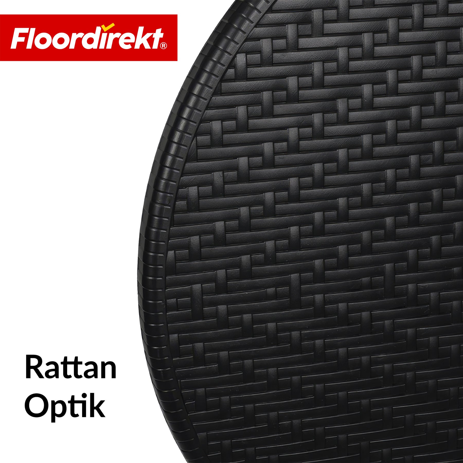 Klapptisch | Toyama | Runder, klappbarer Gartentisch in Rattan-Optik, schwarz | Ø 60 cm