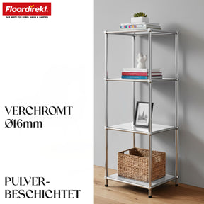 Metallregal | Concept Epure MK-005 | 4-stöckiges Ablageregal mit offenen Ablagen | In mehreren Farben erhältlich