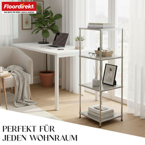 Metallregal | Concept Epure MK-005 | 4-stöckiges Ablageregal mit offenen Ablagen | In mehreren Farben erhältlich