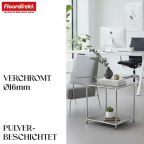 Metallregal | Concept Epure MK-012 | Offenes Beistell- & Aufbewahrungsregal mit 2 Ablagen | In mehreren Farben erhältlich