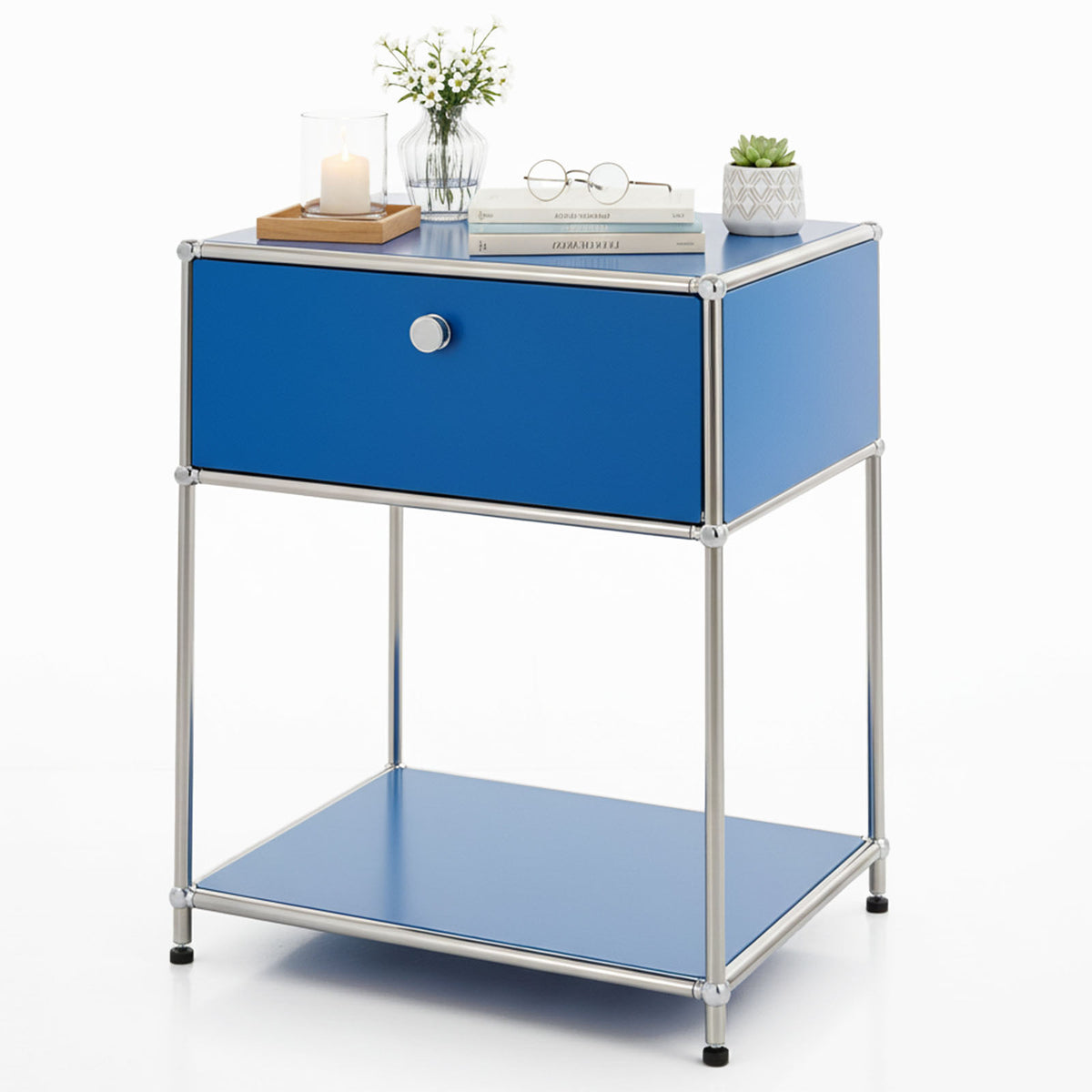 Metallregal | Concept Epure MK-139 | Beistell- & Aufbewahrungsregal mit Schublade & Ablagen | In mehreren Farben erhältlich