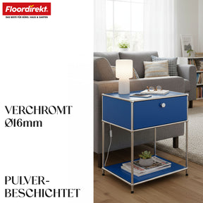 Metallregal | Concept Epure MK-139 | Beistell- & Aufbewahrungsregal mit Schublade & Ablagen | In mehreren Farben erhältlich