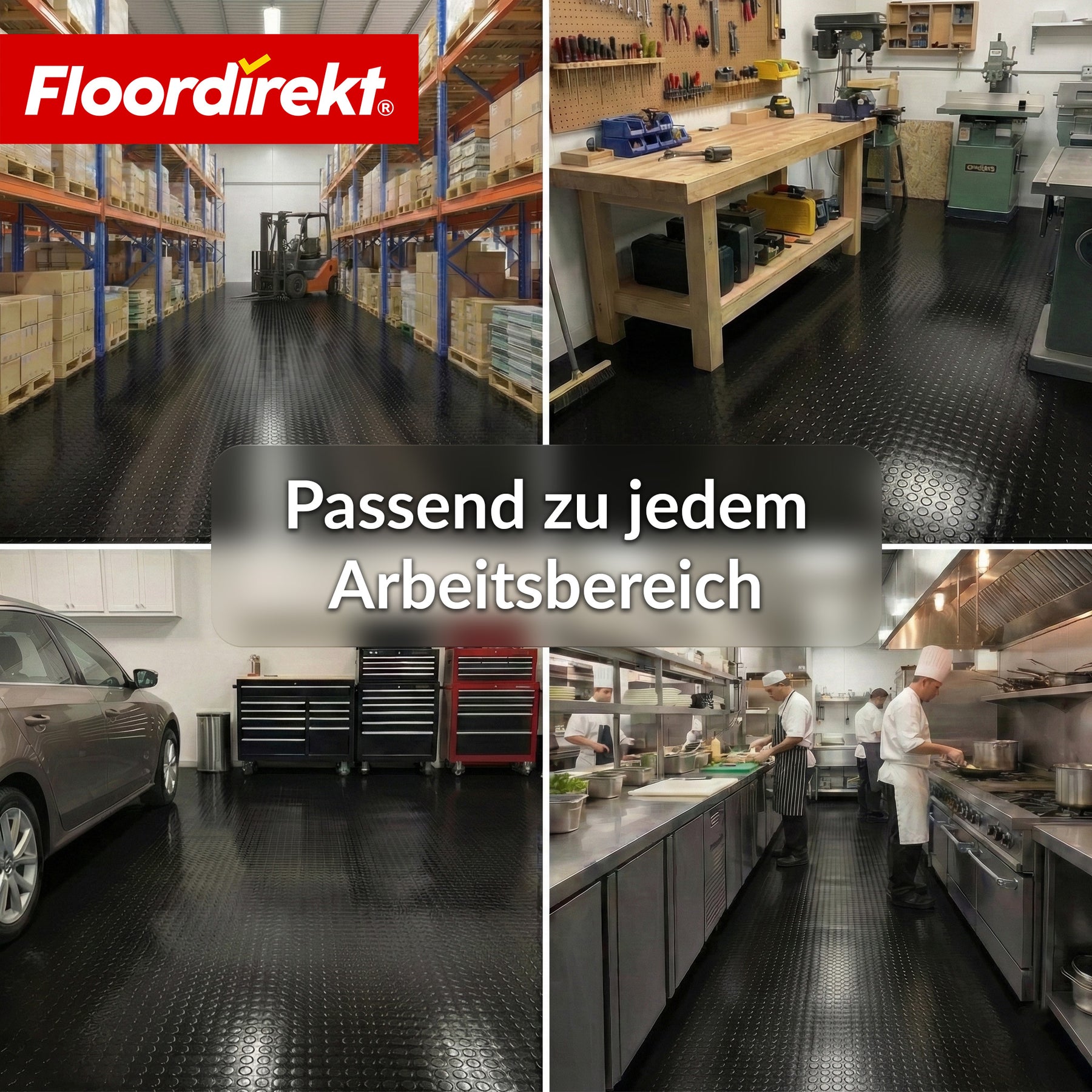 PVC-Bodenbelag | Coin Mirror | Coin-Optik Flachnoppen | Rutschfest & Pflegeleicht | Meterware / Zuschnitt nach Maß | 110 cm Breite