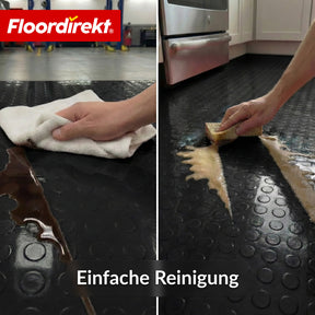 PVC-Bodenbelag | Coin Mirror | Coin-Optik Flachnoppen | Rutschfest & Pflegeleicht | Meterware / Zuschnitt nach Maß | 110 cm Breite