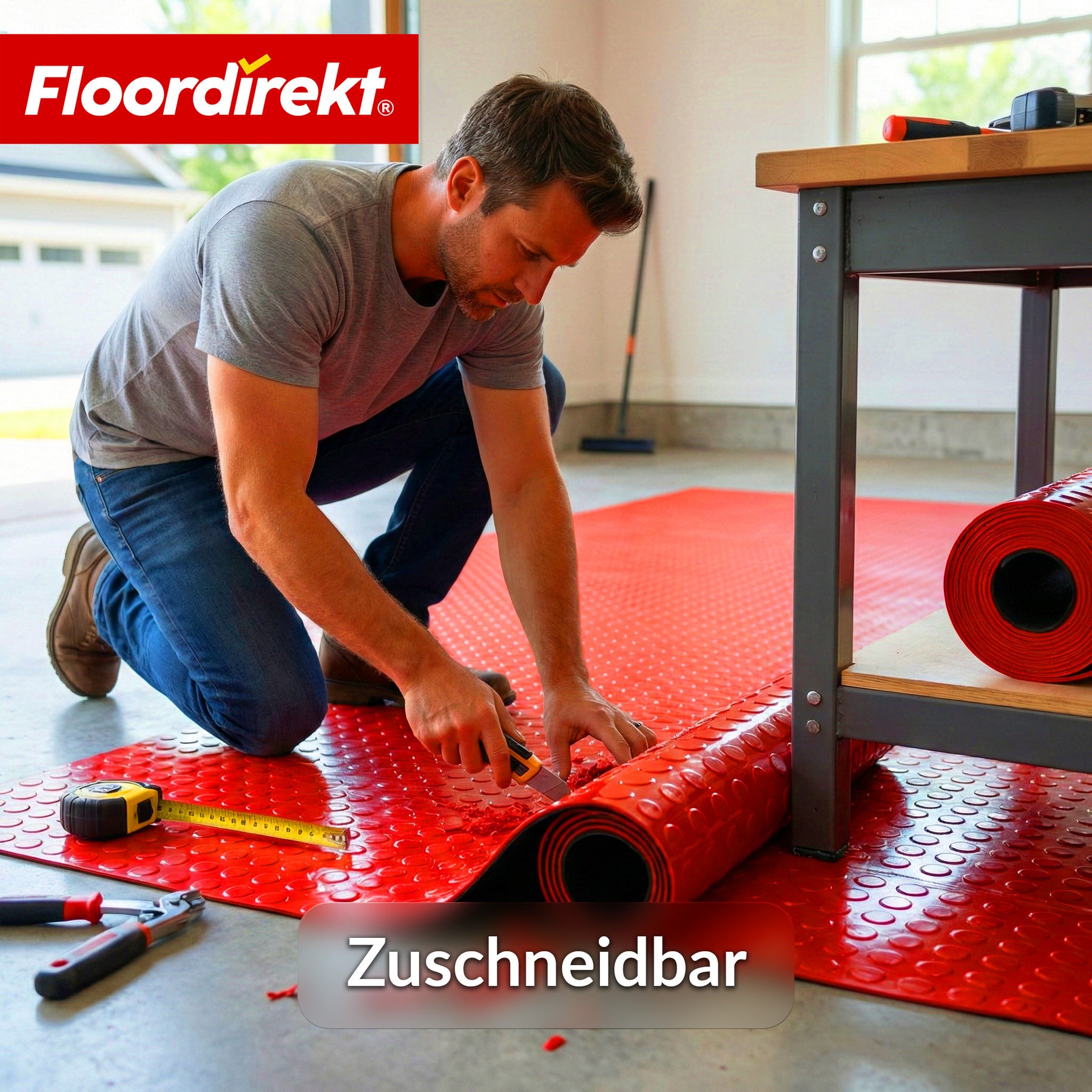 PVC-Bodenbelag | Coin Mirror | Coin-Optik Flachnoppen | Rutschfest & Pflegeleicht | Meterware / Zuschnitt nach Maß | 110 cm Breite