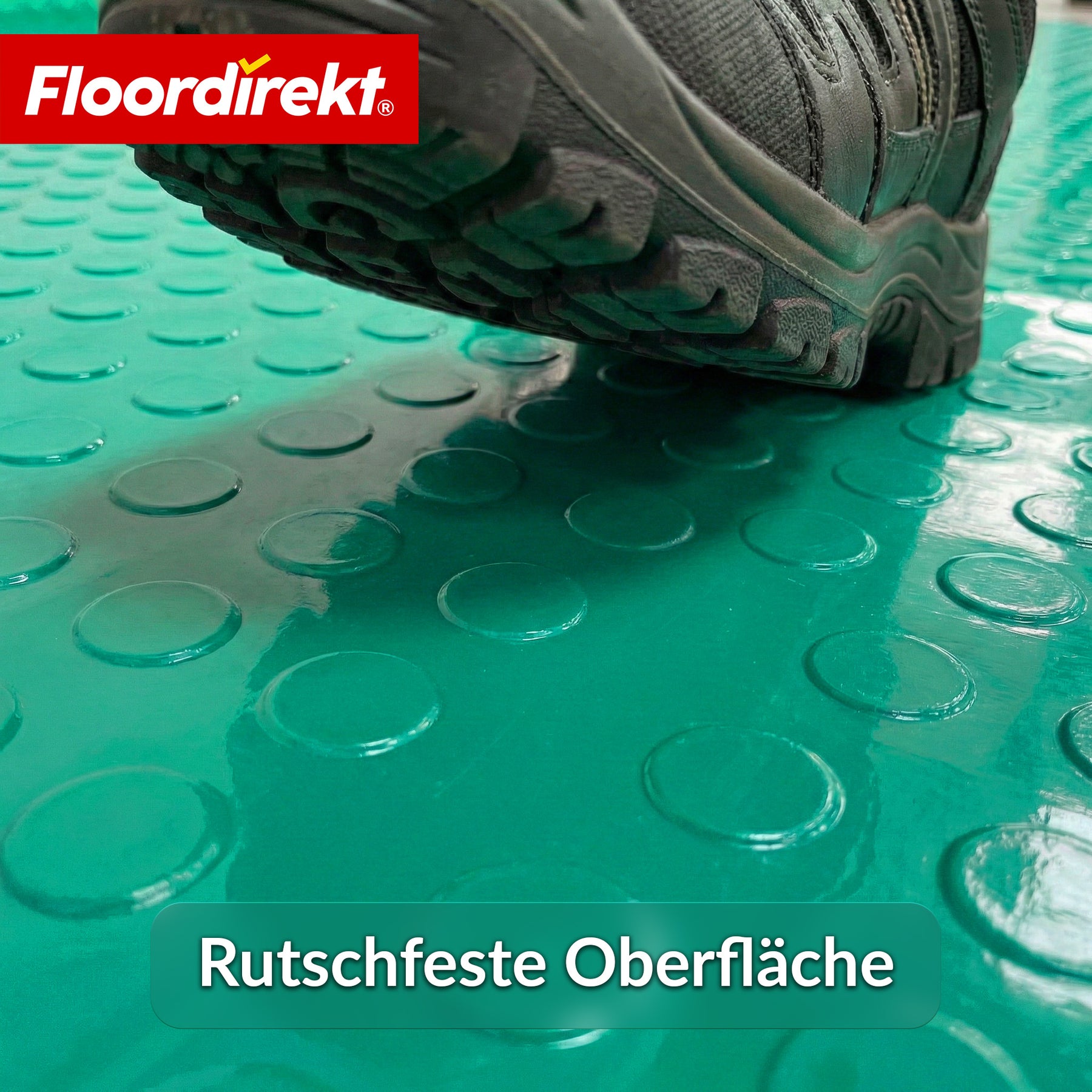 PVC-Bodenbelag | Coin Mirror | Coin-Optik Flachnoppen | Rutschfest & Pflegeleicht | Meterware / Zuschnitt nach Maß | 110 cm Breite