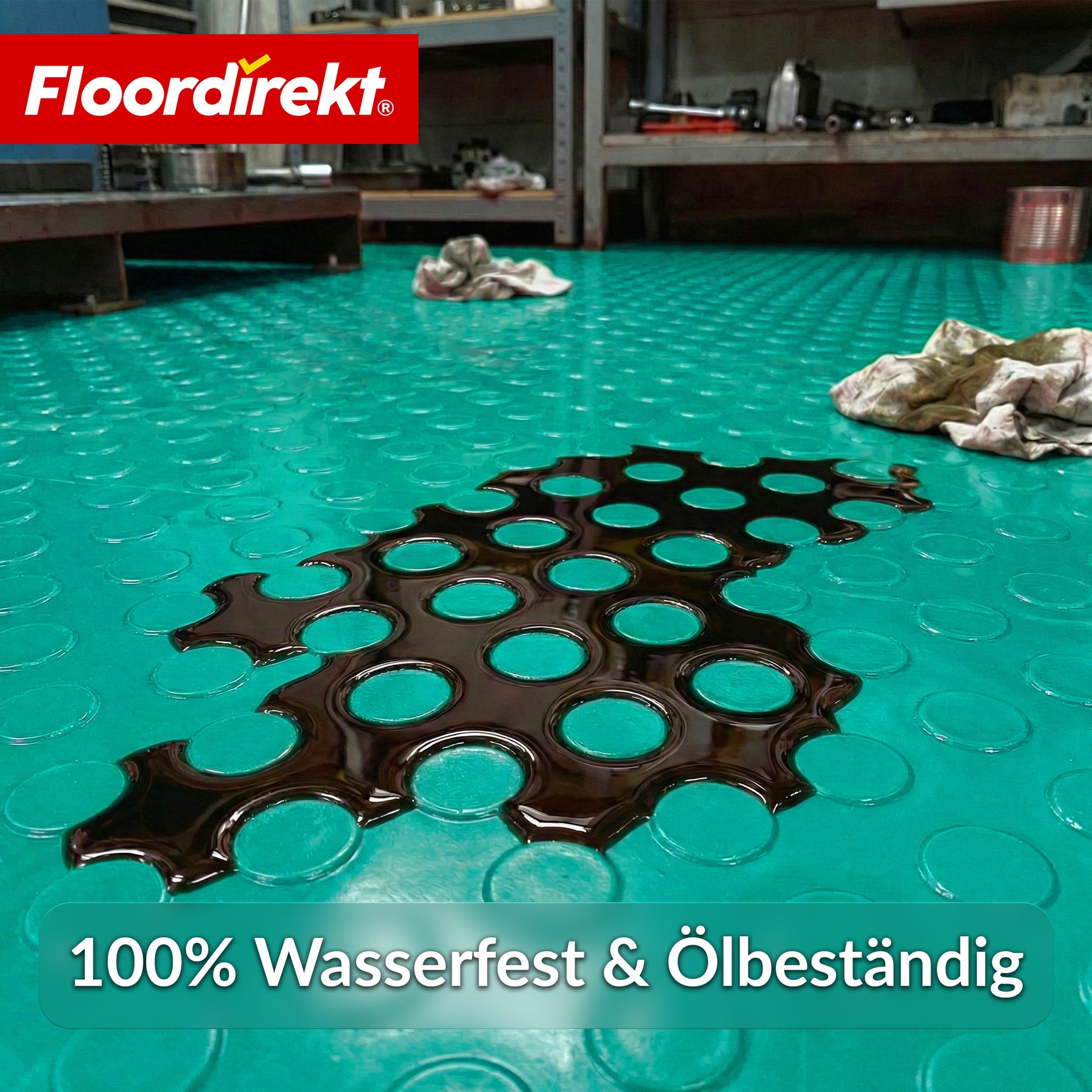 PVC-Bodenbelag | Coin Mirror | Coin-Optik Flachnoppen | Rutschfest & Pflegeleicht | Meterware / Zuschnitt nach Maß | 110 cm Breite