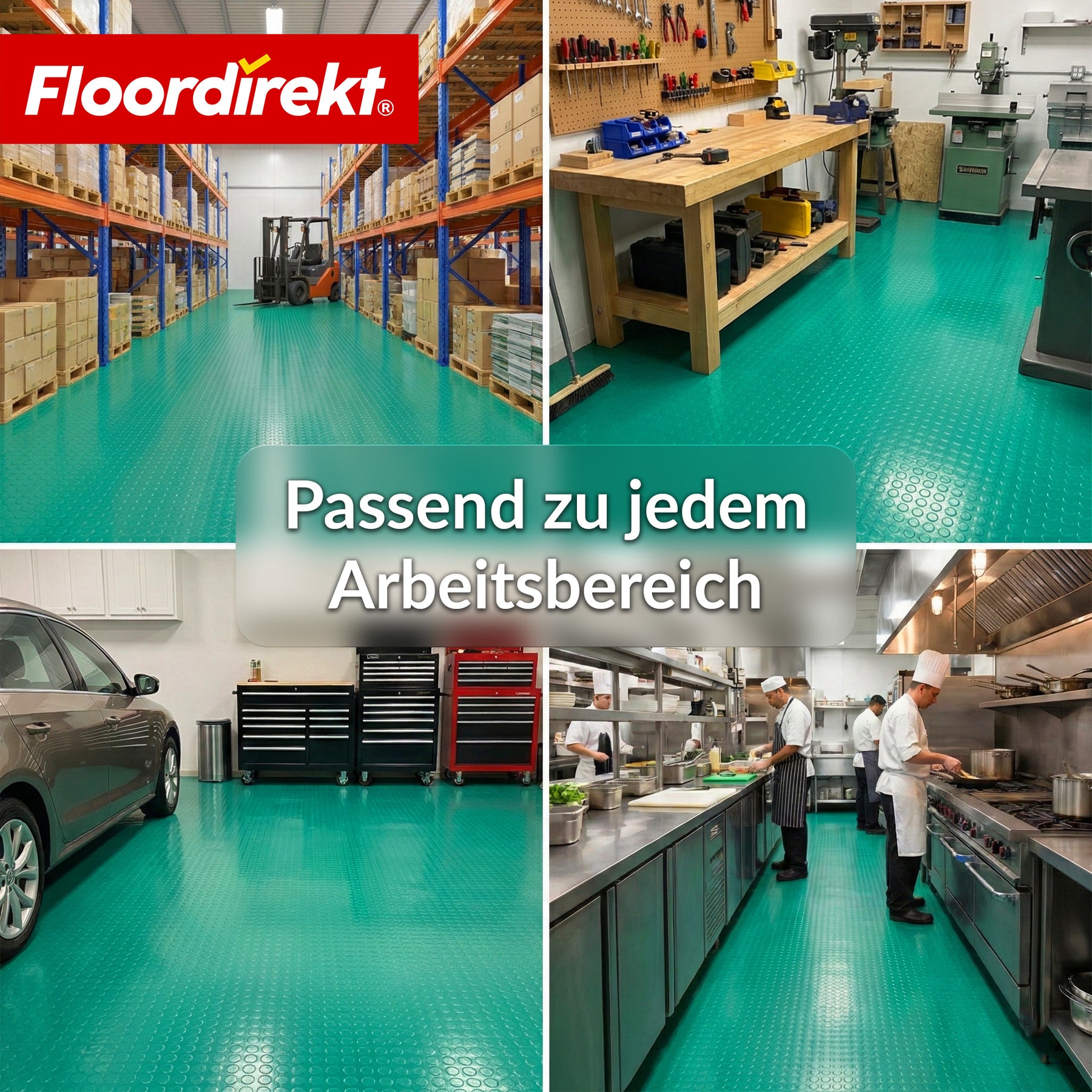 PVC-Bodenbelag | Coin Mirror | Coin-Optik Flachnoppen | Rutschfest & Pflegeleicht | Meterware / Zuschnitt nach Maß | 110 cm Breite
