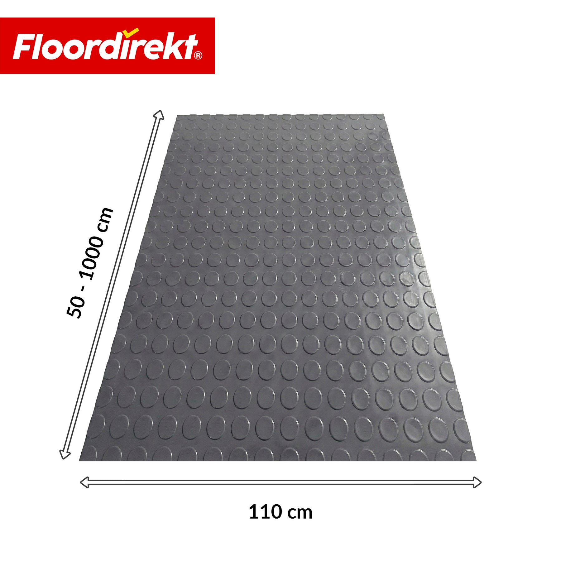 PVC-Bodenbelag | Coin Mirror | Coin-Optik Flachnoppen | Rutschfest & Pflegeleicht | Meterware / Zuschnitt nach Maß | 110 cm Breite