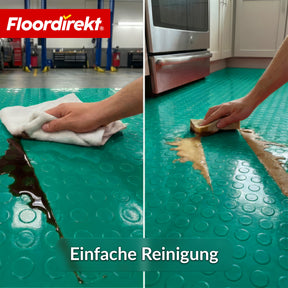 PVC-Bodenbelag | Coin Mirror | Coin-Optik Flachnoppen | Rutschfest & Pflegeleicht | Meterware / Zuschnitt nach Maß | 110 cm Breite