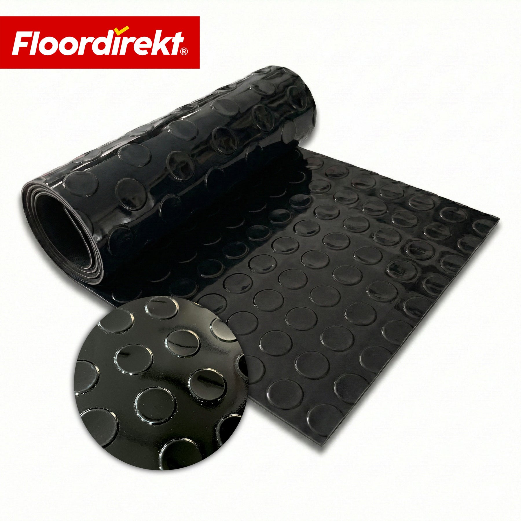 PVC-Bodenbelag | Coin Mirror | Coin-Optik Flachnoppen | Rutschfest & Pflegeleicht | Meterware / Zuschnitt nach Maß | 110 cm Breite