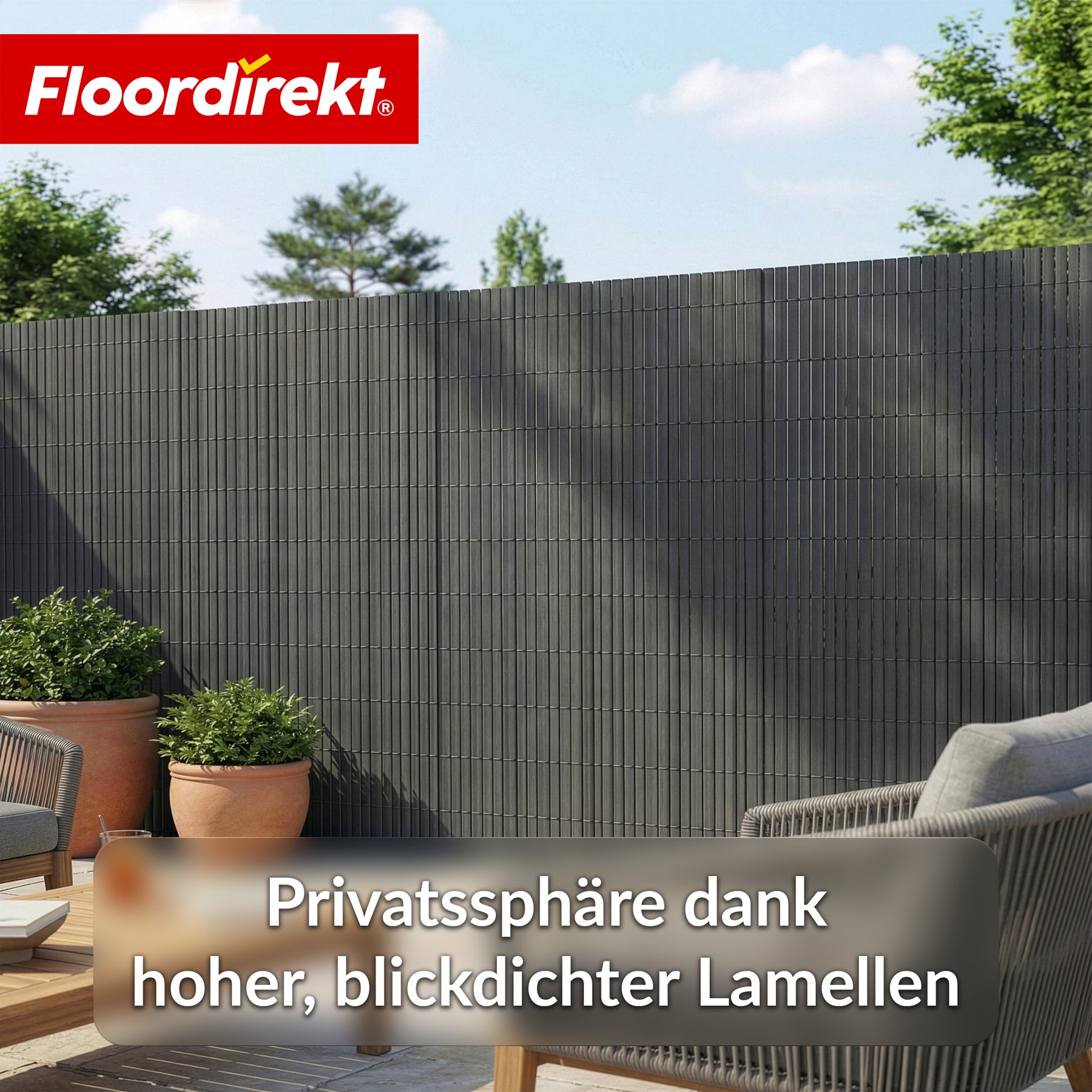 PVC Sichtschutzzaun | Wetterfest & UV-beständig | Balkon- & Garten Sichtschutz | 4 Farben | Verschiedene Größen
