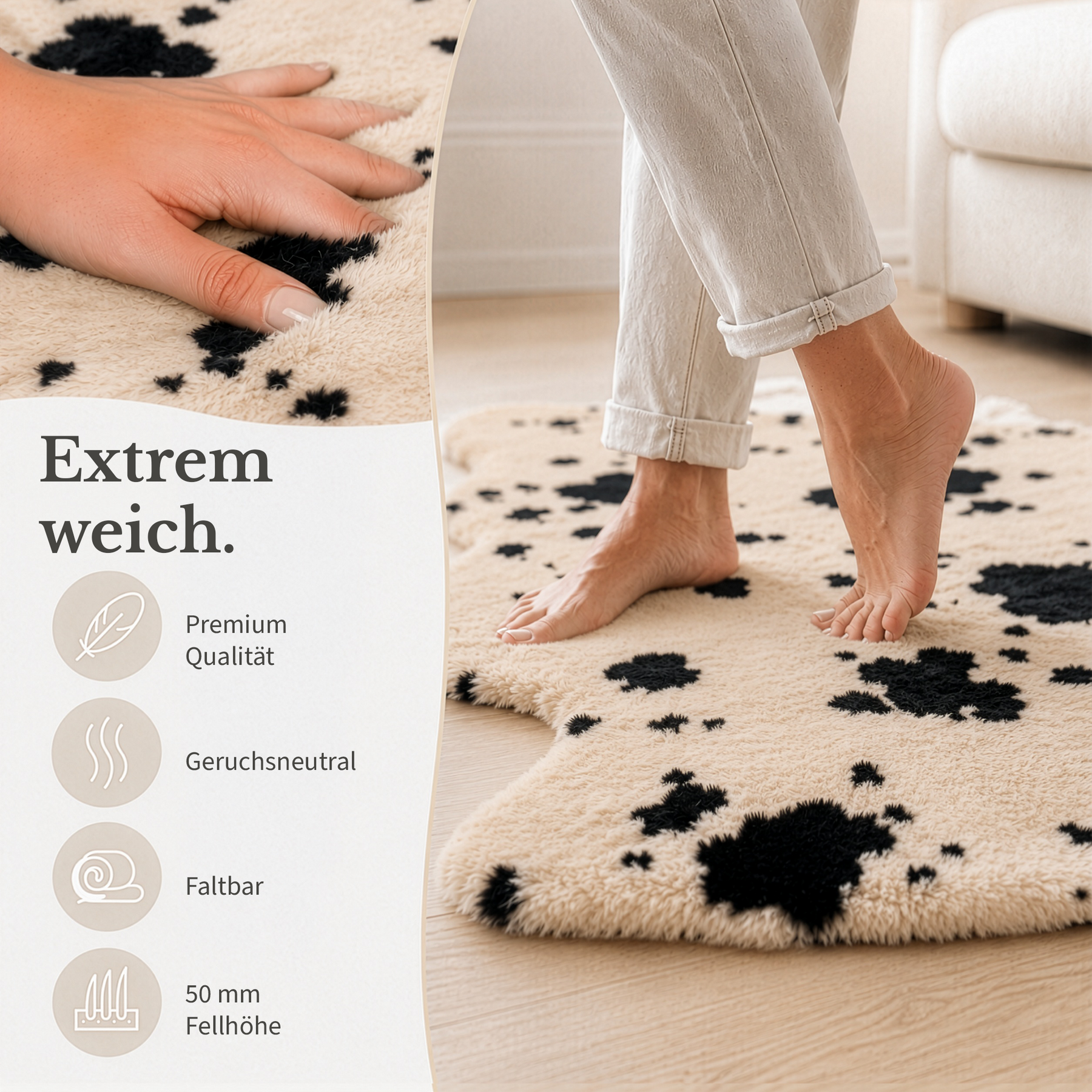 Design Schaffell | Audrey | Echtes Lammfell aus 100 % Schafwolle | Weich & Natürlich