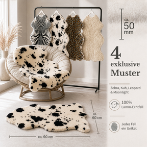 Design Schaffell | Audrey | Echtes Lammfell aus 100 % Schafwolle | Weich & Natürlich