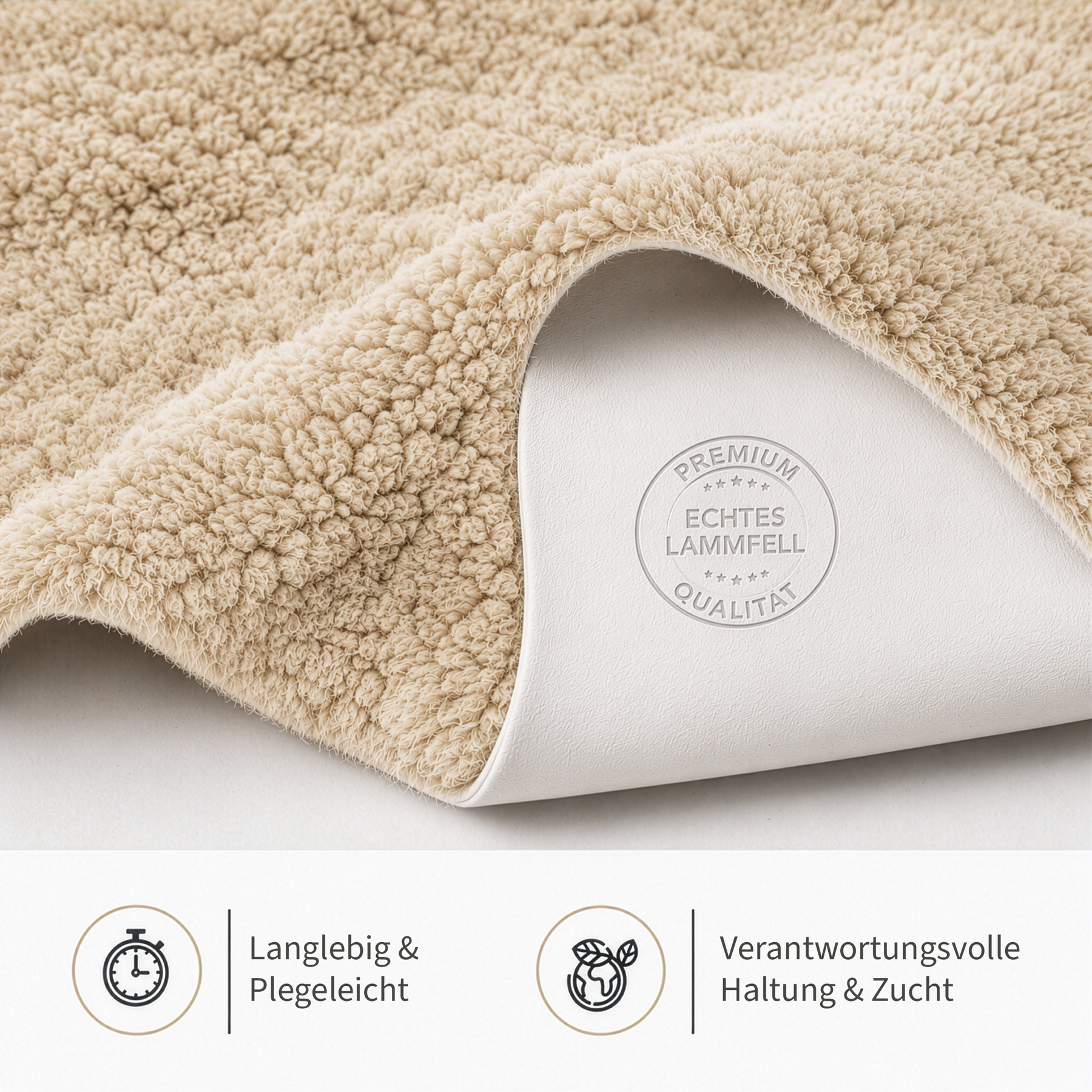 Design Schaffell | Audrey | Echtes Lammfell aus 100 % Schafwolle | Weich & Natürlich