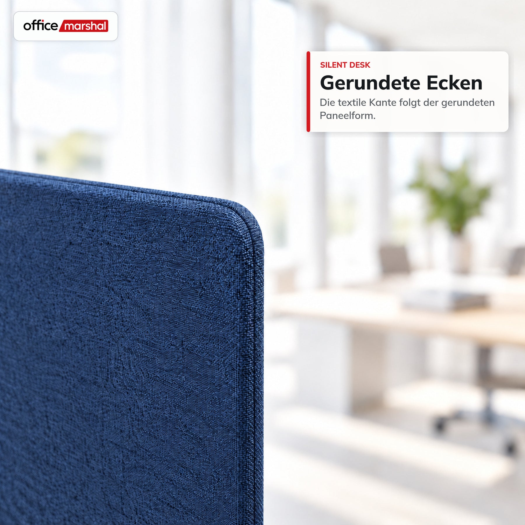 Akustik-Tischtrennwand | Silent Desk | Schreibtisch-Trennwand mit Polyesterbezug & Tischklemmen | 160 × 60 cm | 3 Farben