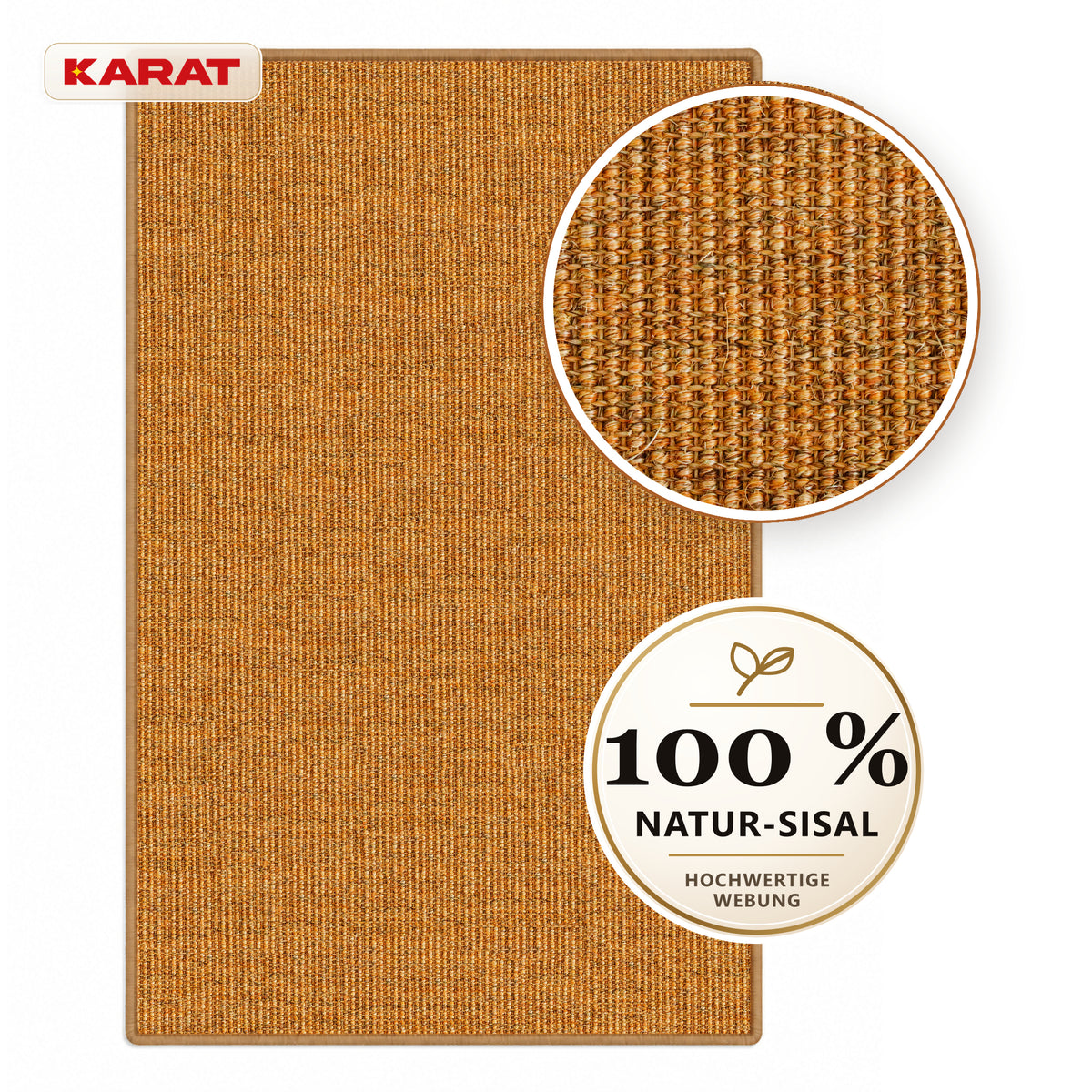 Sisal-Teppich auf Maß | Goa | Naturteppich aus 100 % Sisal mit rutschhemmendem Latexrücken | 6 Breiten