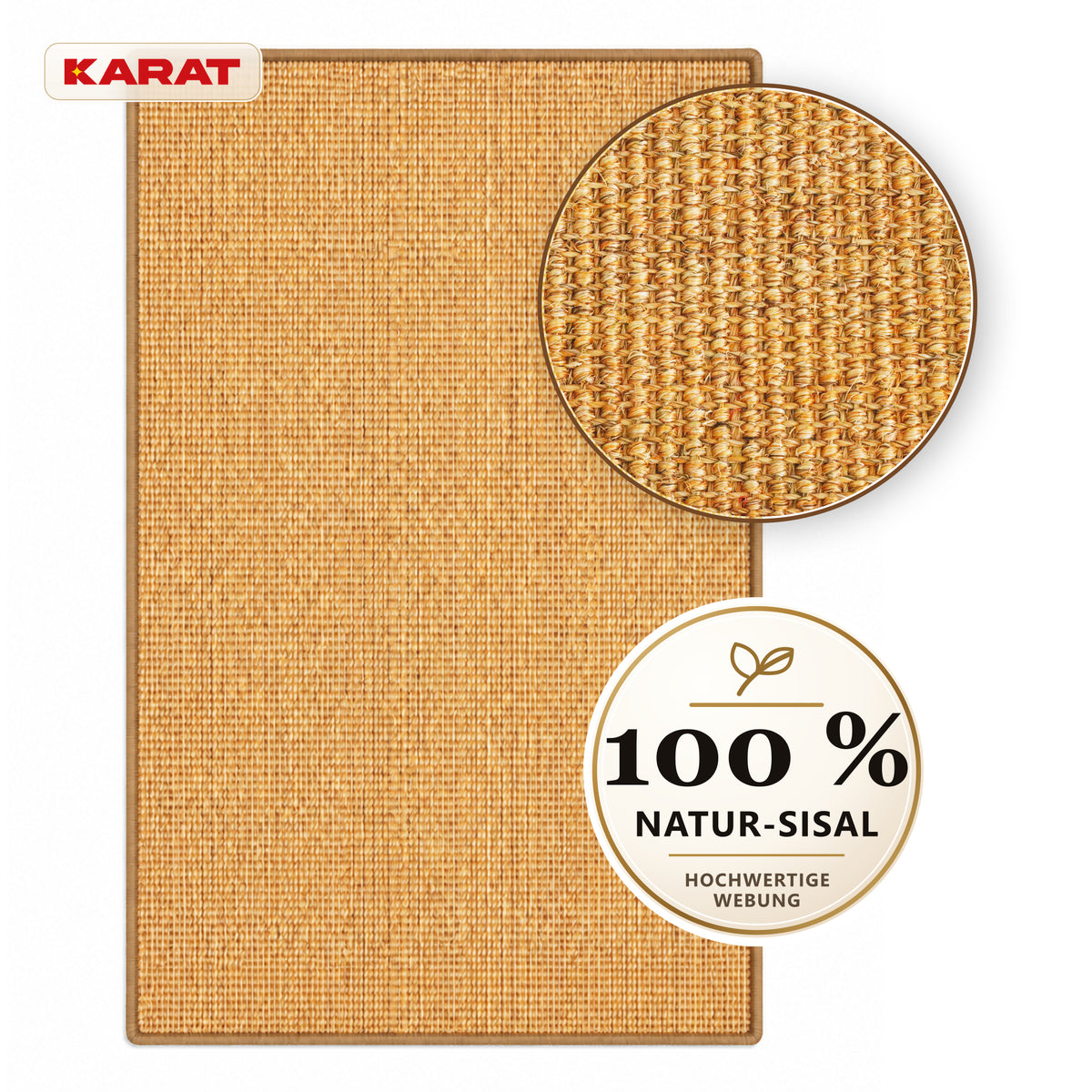 Sisal-Teppich auf Maß | Goa | Naturteppich aus 100 % Sisal mit rutschhemmendem Latexrücken | 6 Breiten