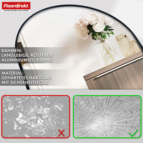 Ganzkörperspiegel | Madison | Schwarzer gewölbter Aluminiumrahmen | Freistehend & Wandmontage