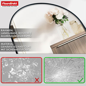Ganzkörperspiegel | Madison | Schwarzer gewölbter Aluminiumrahmen | Freistehend & Wandmontage
