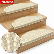 Stufenmatte | Monaco | Rutschhemmende Treppenmatte aus Polypropylen, robust, schalldämmend & pflegeleicht in halbrunder Form
