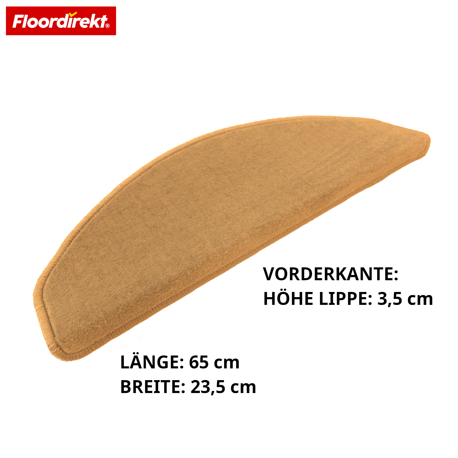 Velours-Stufenmatte | Wien | Halbrunde, rutschfeste Treppenmatte aus robustem Polypropylen | Treppenschutz, schalldämmend & antistatisch | Erhältlich in 4 modernen Farben