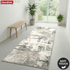 Teppichläufer | Ravena | Moderner Läufer in Anthrazit, Braun & Sand | Abstraktes Design mit rutschhemmender Gel-Rückseite