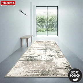 Teppichläufer | Ravena | Moderner Läufer in Anthrazit, Braun & Sand | Abstraktes Design mit rutschhemmender Gel-Rückseite