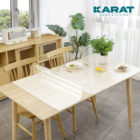 Transparent mattierte Tischfolie mit geradem Schnitt | Crystal | Mattierte Schutzfolie für Tische | Maßgeschneiderter Zuschnitt