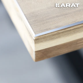 Transparent mattierte Tischfolie mit abgeschrägter Kante | Crystal | Matte Schutzfolie für Tische | Individueller Zuschnitt