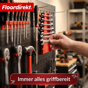 Werkzeugwand | Parker | Lochwand Set aus Metall mit Zubehör | Werkzeughalter für Werkstatt & Garage